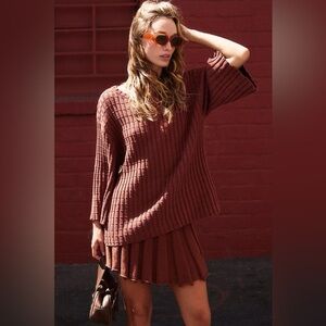 Free People free-est Textured Knit Top – Rust – Size S